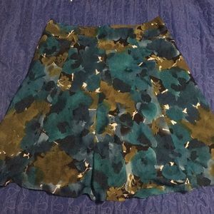 Blue and green floral skirt